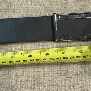 Mexx Black Leather Belt with Silver Buckle